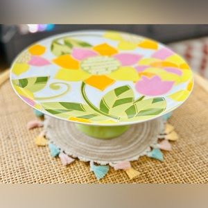 Beautiful vintage floral 1960s cake standBy Shafford Mid-Century Modern